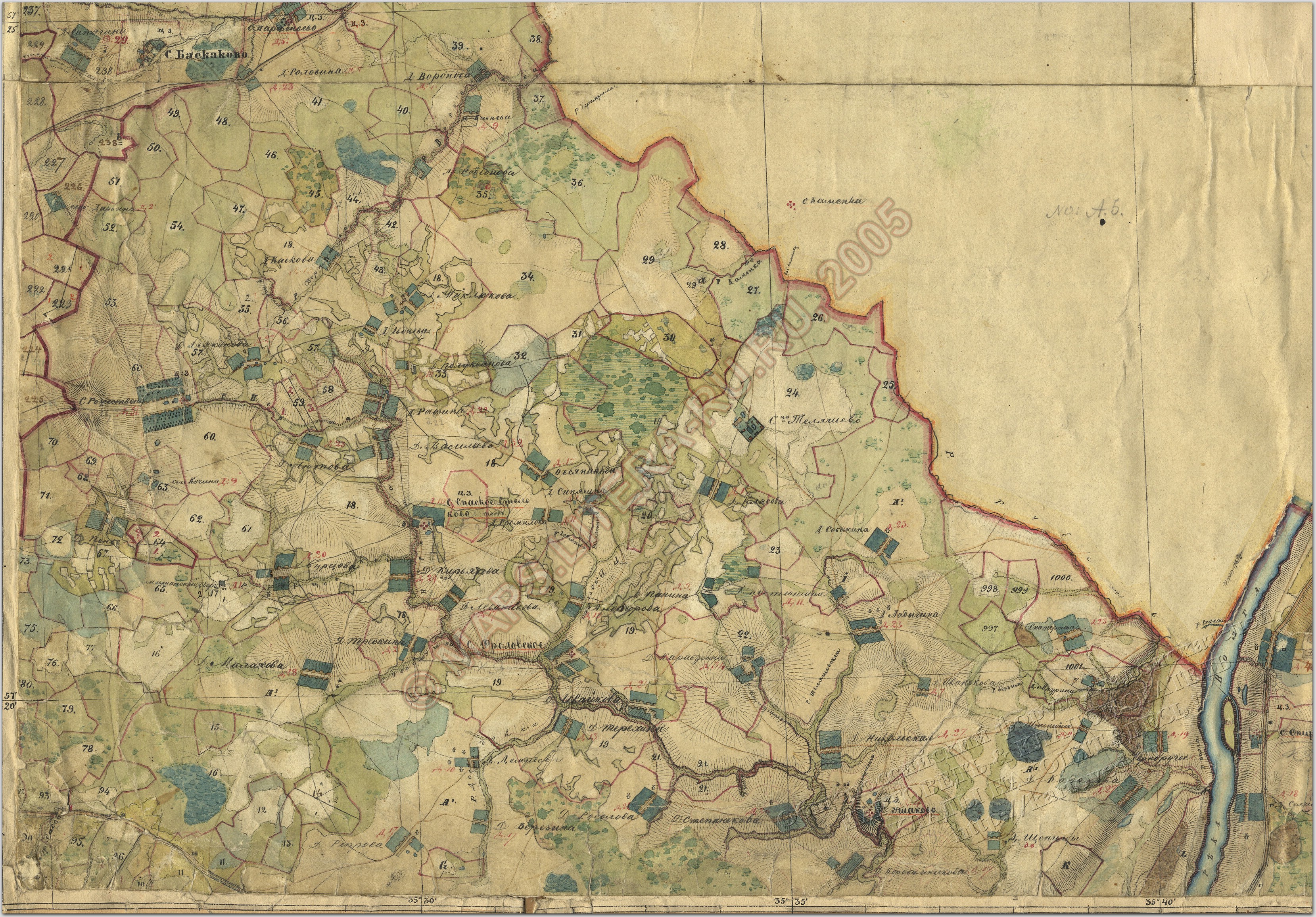 Карта менде тверской губернии 1860 с привязкой